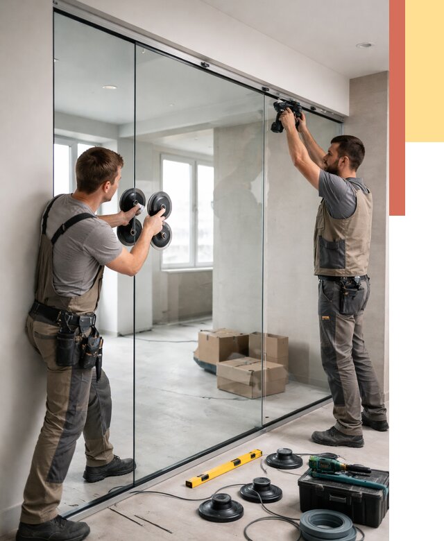 Монтаж стеклянных перегородок в Вологде от 6677 руб. | ОТДЕЛОЧНИК-Вгд