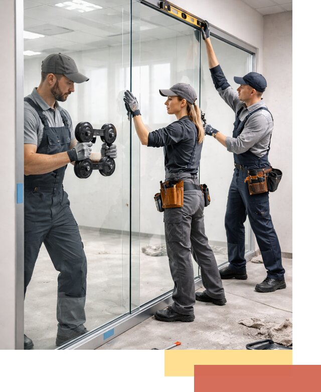 Профессиональный монтаж стеклянных перегородок в Вологде