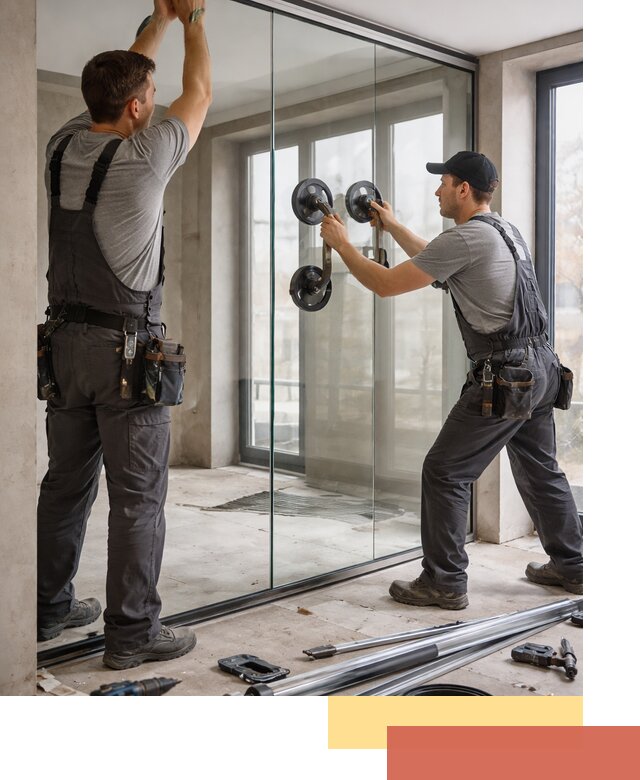 Цельностеклянные перегородки под ключ в Вологде