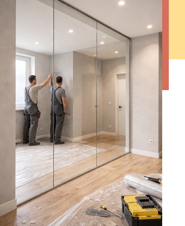 Безрамные стеклянные перегородки в Вологде — монтаж от 9758 руб. | ОТДЕЛОЧНИК-Вгд