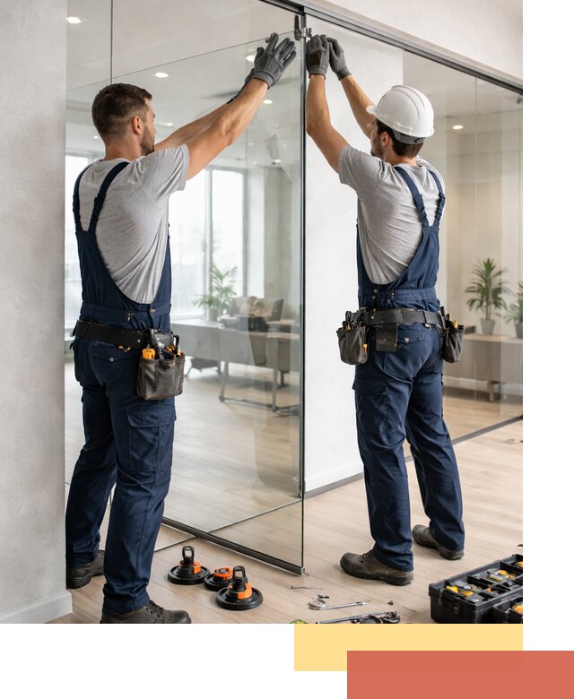 Безрамные стеклянные перегородки под ключ в Вологде