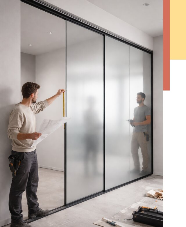 Матовые стеклянные перегородки в Вологде от 8731 руб. — монтаж и установка | ОТДЕЛОЧНИК-Вгд