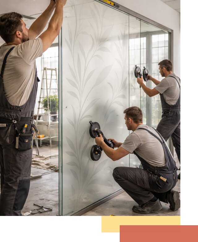 Стеклянные перегородки с рисунком на заказ в Вологде