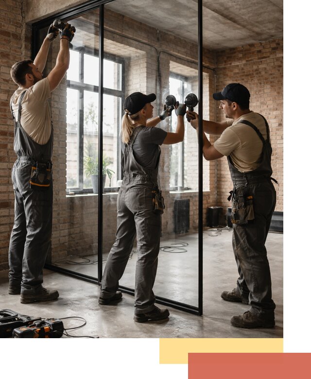 Стеклянные перегородки лофт — изготовление и монтаж в Вологде