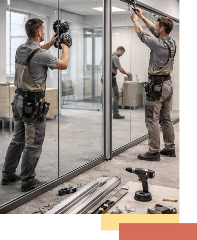 Стеклянные офисные перегородки под ключ в Вологде