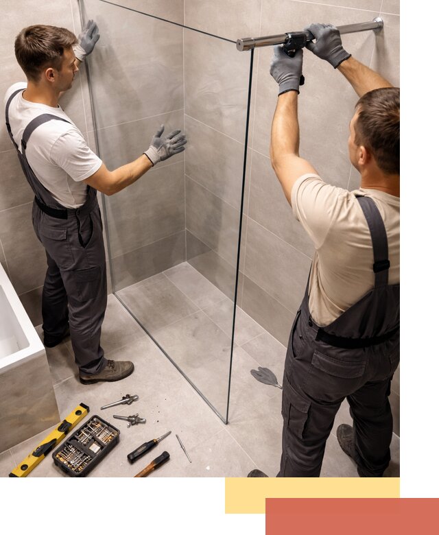 Стеклянные перегородки для душа в Вологде — изготовление и монтаж