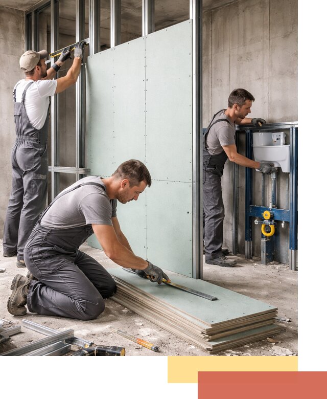 Монтаж и ремонт сантехнических перегородок в Вологде