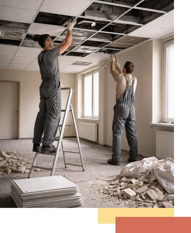 Демонтаж потолков Армстронг профессионально в Вологде