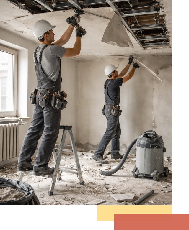 Демонтаж гипсокартонного потолка в Вологде быстро и аккуратно