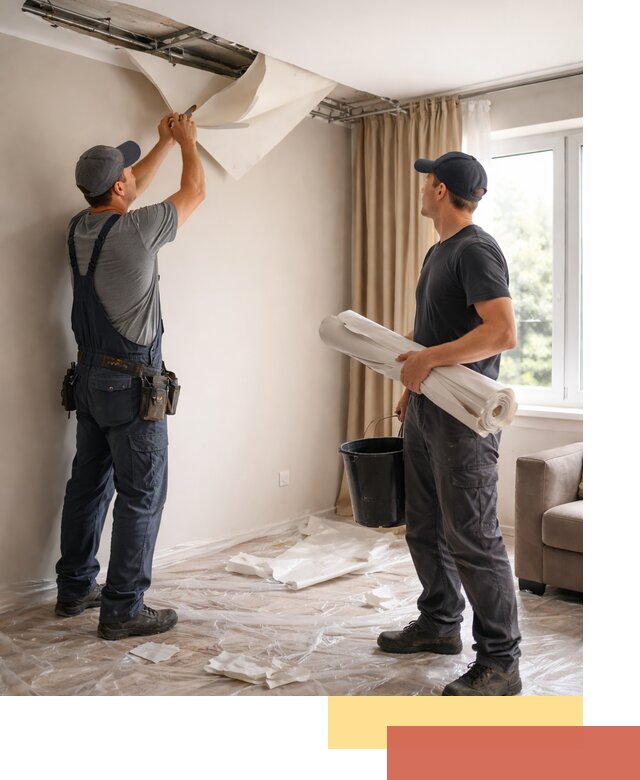 Демонтаж натяжного потолка в Вологде быстро и аккуратно