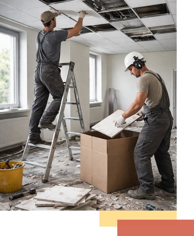 Демонтаж потолочной плитки в Вологде быстро и аккуратно