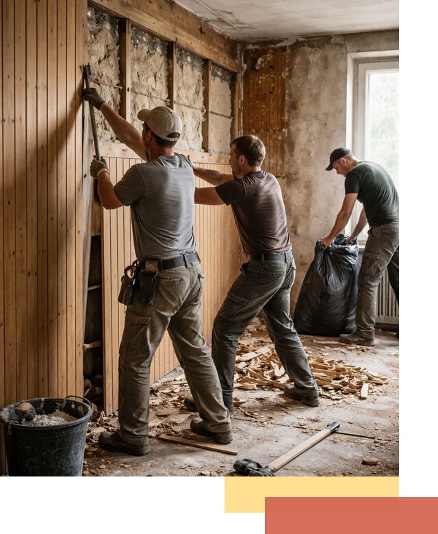 Демонтаж вагонки и вывоз материалов в Вологде