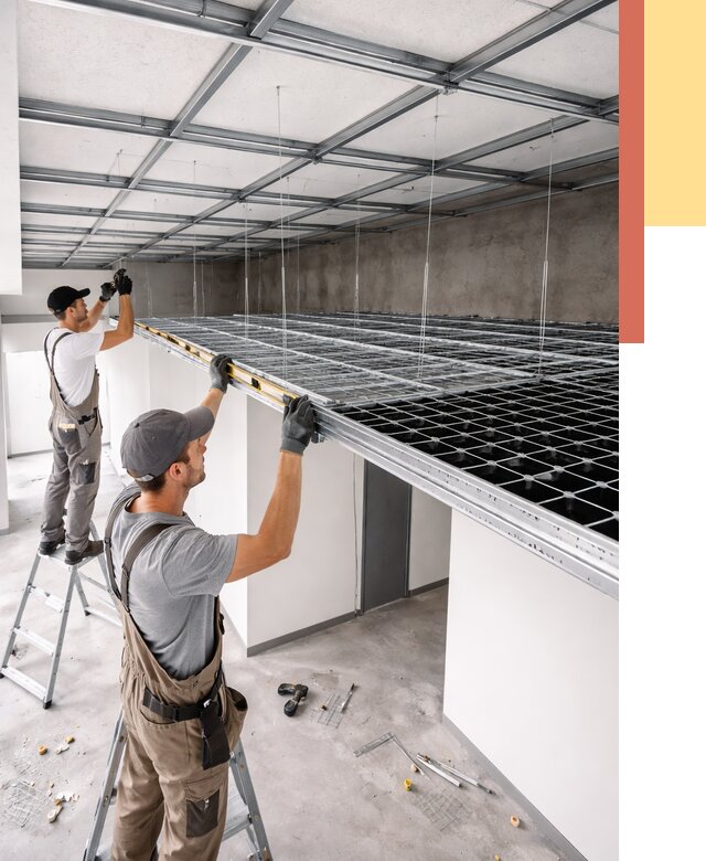 Монтаж потолка грильято в Вологде от 462 руб./м² — быстрая сборка под ключ | ОТДЕЛОЧНИК-Вгд