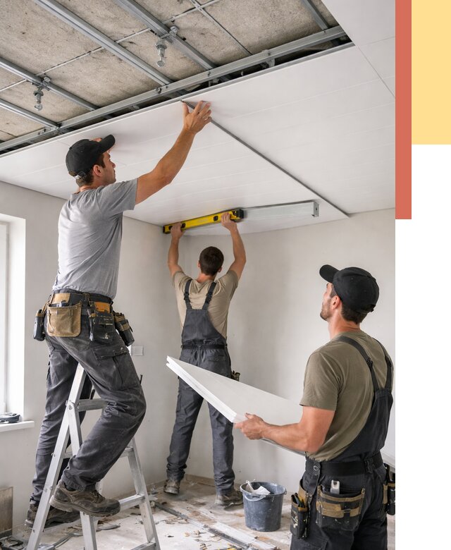 Монтаж потолка из ПВХ панелей в Вологде от 3595 руб./м2 — быстро и недорого | ОТДЕЛОЧНИК-Вгд