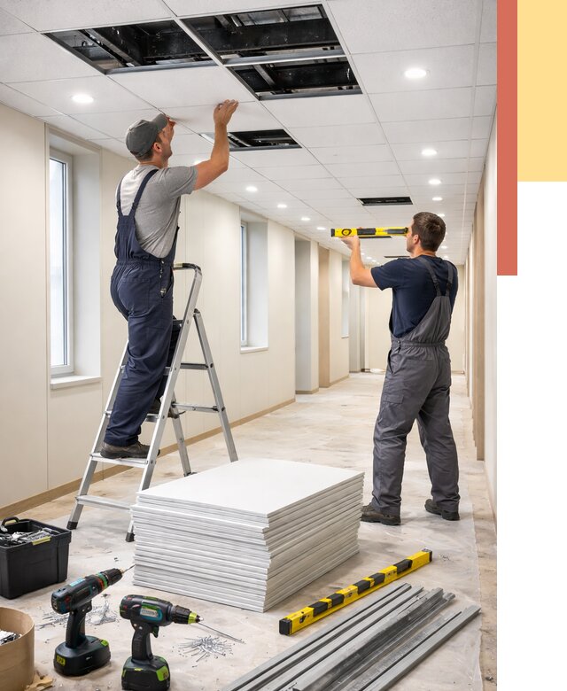 Ремонт потолка Армстронг в Вологде от 4622 руб. — быстро и недорого | ОТДЕЛОЧНИК-Вгд