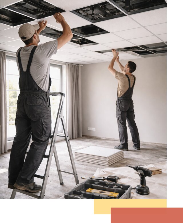 Замена плит подвесного потолка в Вологде быстро и качественно