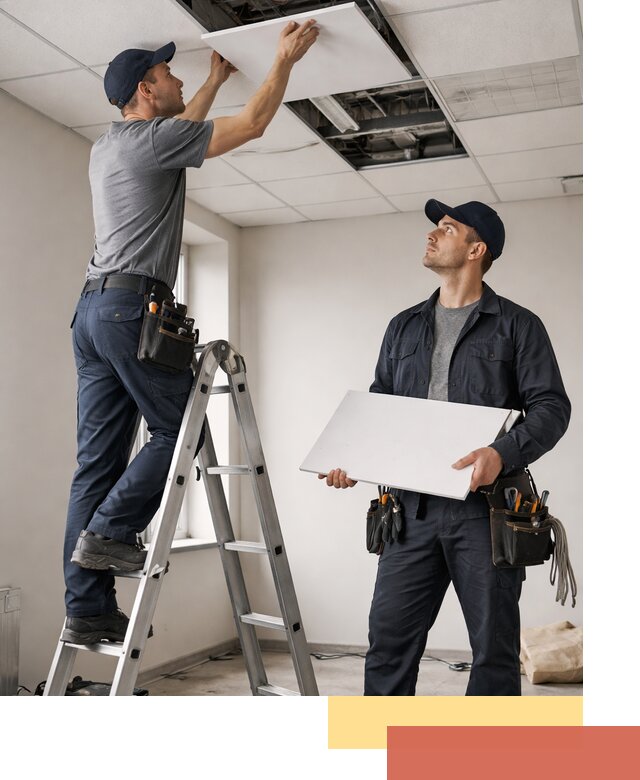 Обслуживание подвесного потолка в Вологде — ремонт и чистка