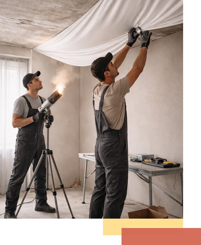 Установка натяжного потолка под ключ в Вологде