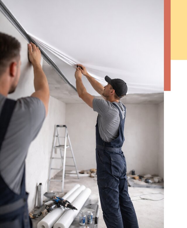 Монтаж матового натяжного потолка в Вологде от 4622 руб./м² — быстро и недорого | ОТДЕЛОЧНИК-Вгд