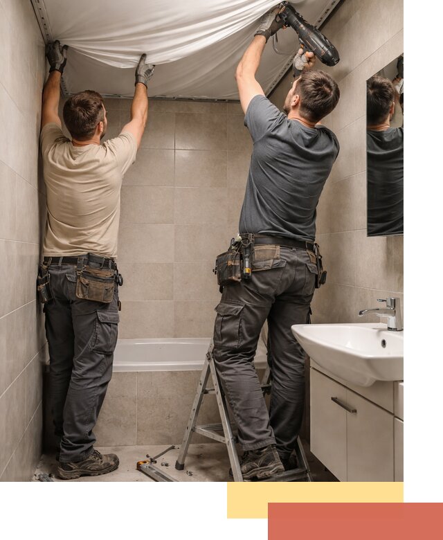 Монтаж натяжного потолка в ванной в Вологде быстро и качественно