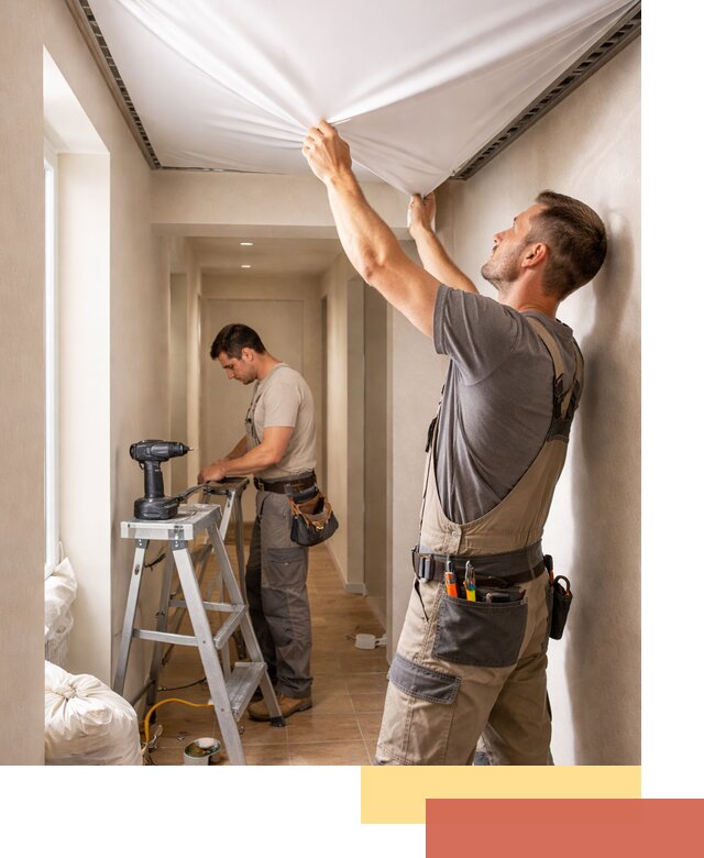 Монтаж натяжного потолка в прихожей в Вологде