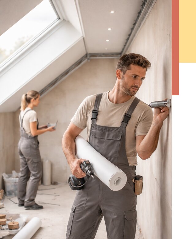 Монтаж натяжного потолка на мансарде в Вологде от 3595 руб. | ОТДЕЛОЧНИК-Вгд