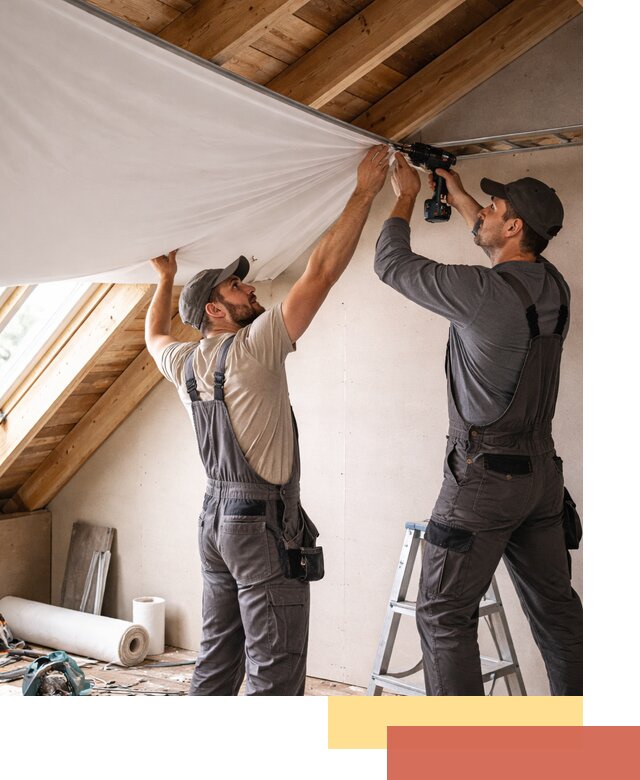 Монтаж натяжного потолка в мансарде в Вологде