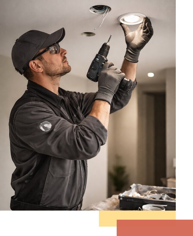 Установка точечных светильников в натяжной потолок в Вологде