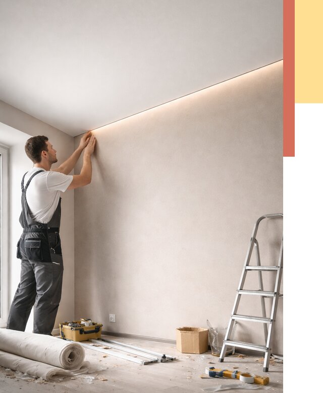 Теневые натяжные потолки в Вологде от 8423 руб. под ключ | ОТДЕЛОЧНИК-Вгд