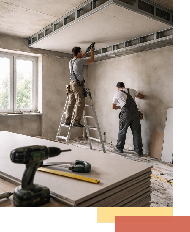 Двухуровневый потолок из гипсокартона в Вологде