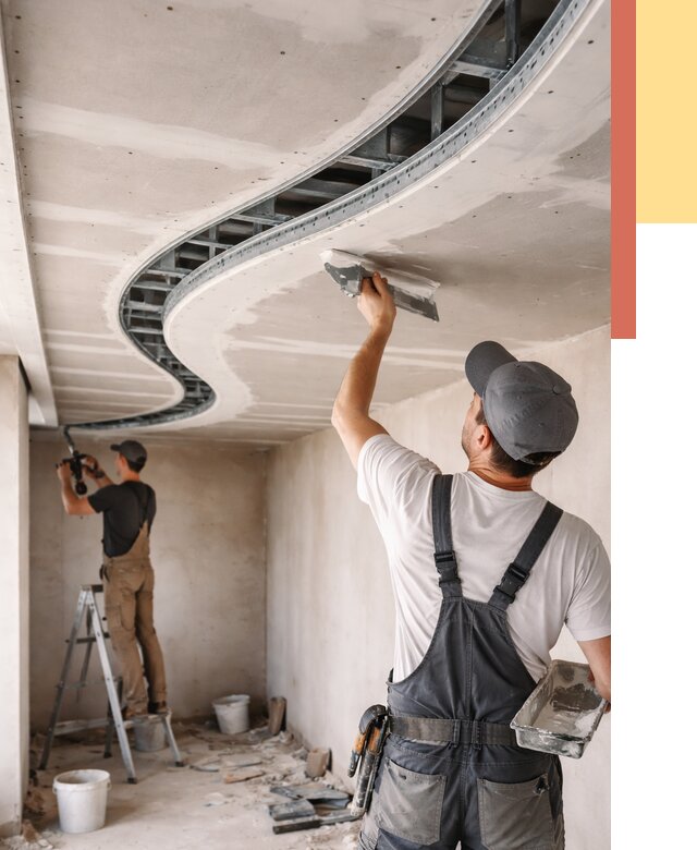 Криволинейный потолок из гипсокартона в Вологде от 2157 руб./м2 | ОТДЕЛОЧНИК-Вгд