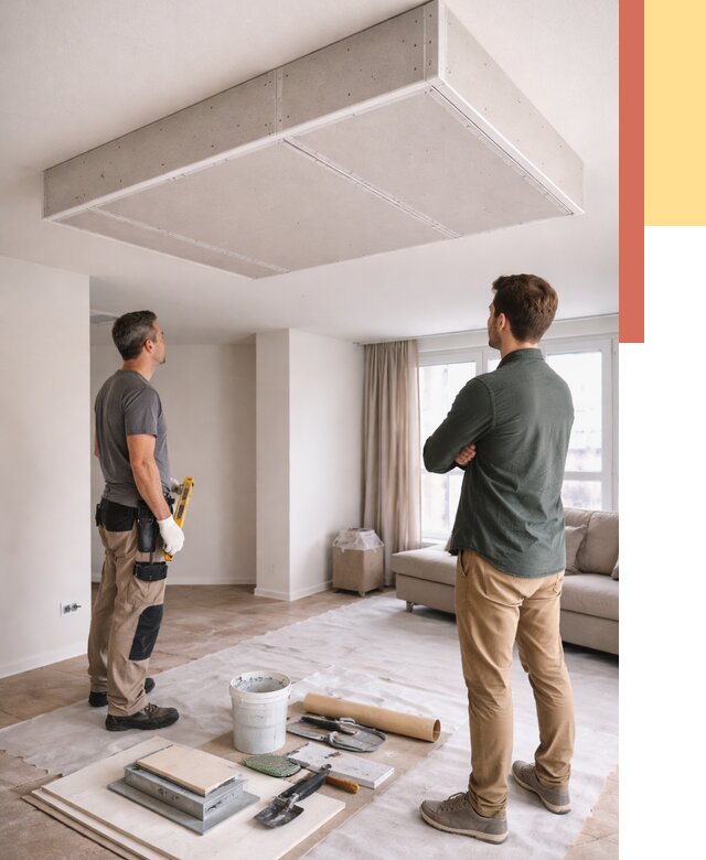 Короб на потолке из гипсокартона в Вологде от 2260 руб. — монтаж и услуги под ключ | ОТДЕЛОЧНИК-Вгд