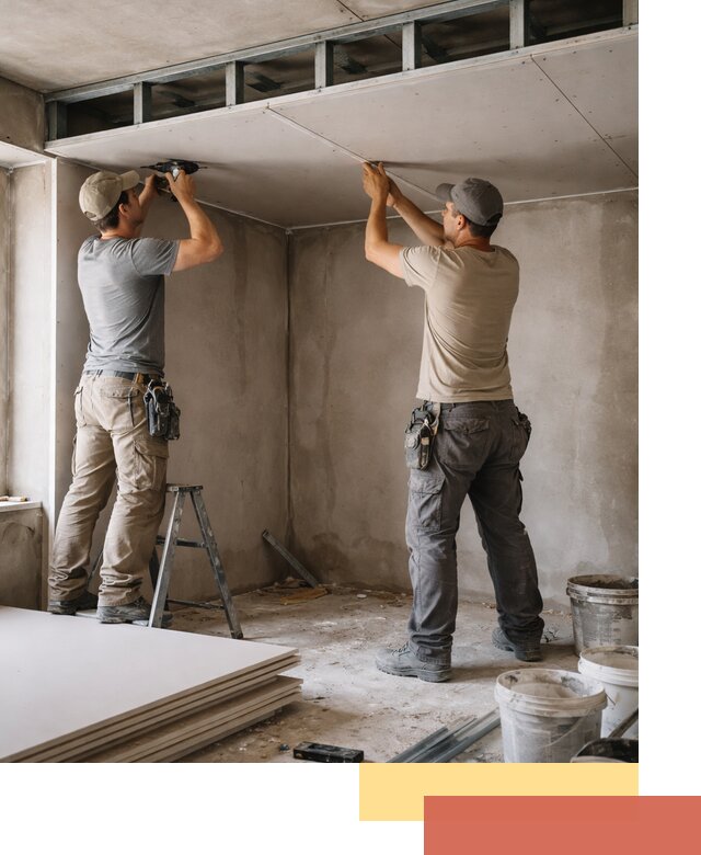 Короб из гипсокартона на потолке под ключ в Вологде