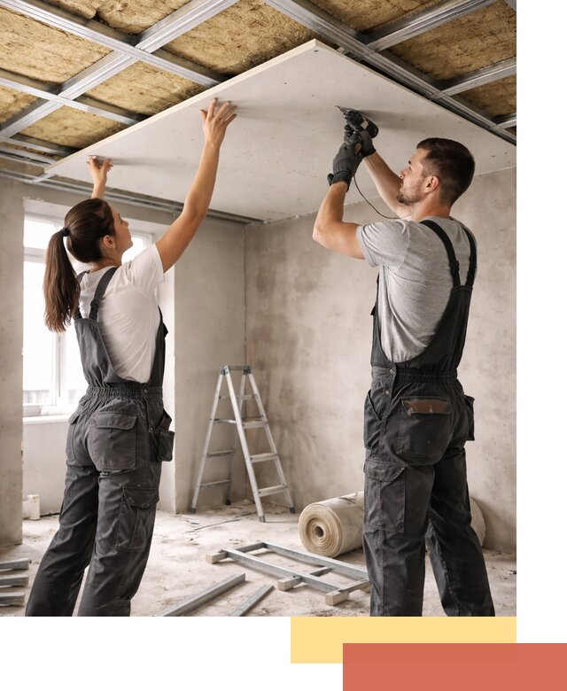 Звукоизоляция потолка из ГКЛ в Вологде профессионально и надежно