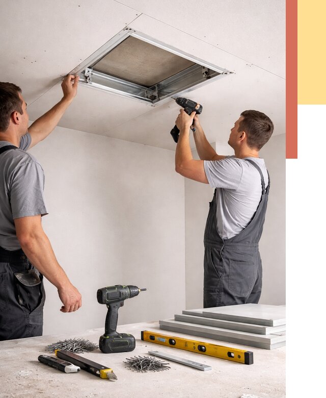 Установка люка в потолок ГКЛ в Вологде от 2568 руб. под ключ | ОТДЕЛОЧНИК-Вгд