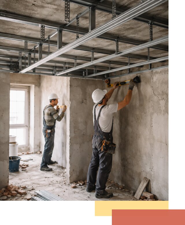 Монтаж каркаса потолка из профильного профиля в Вологде