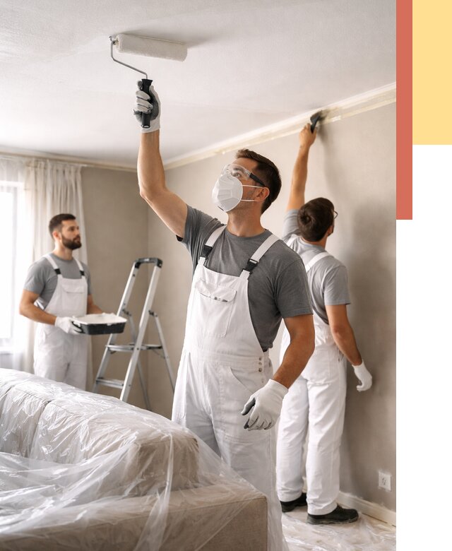 Покраска потолка водоэмельсионной краской в Вологде от 2260 руб/м² — услуги под ключ | ОТДЕЛОЧНИК-Вгд