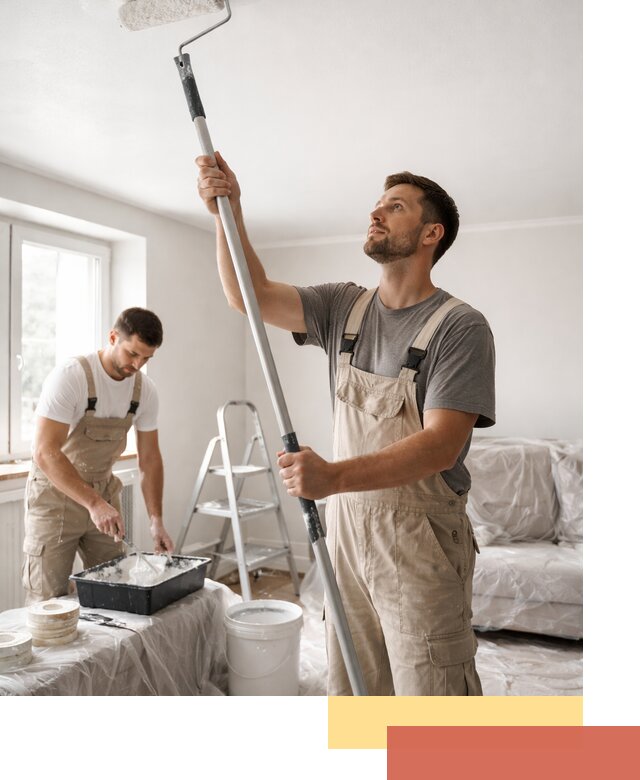 Покраска потолка водоэмульсионной краской в Вологде