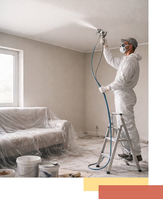 Покраска потолка краскопультом в Вологде быстро и качественно