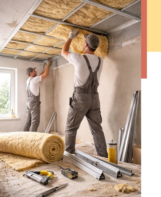 Утепление потолка в Вологде от 7396 руб/м2 — недорого, быстро, под ключ | ОТДЕЛОЧНИК-Вгд