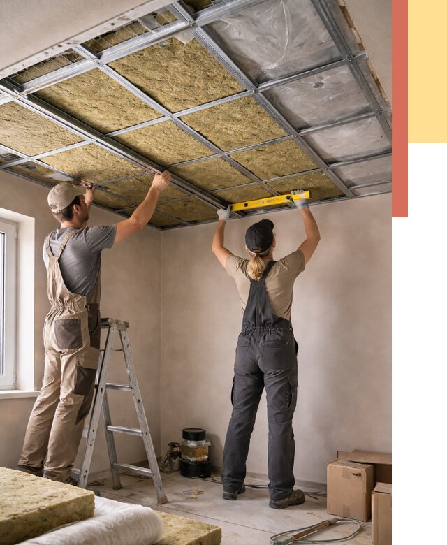 Шумоизоляция потолка в Вологде от 1284 руб. под ключ — услуги ОТДЕЛОЧНИК-Вгд