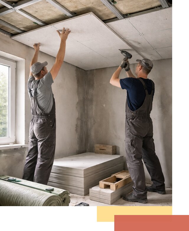 Шумоизоляция потолка панелями ЗИПС в Вологде